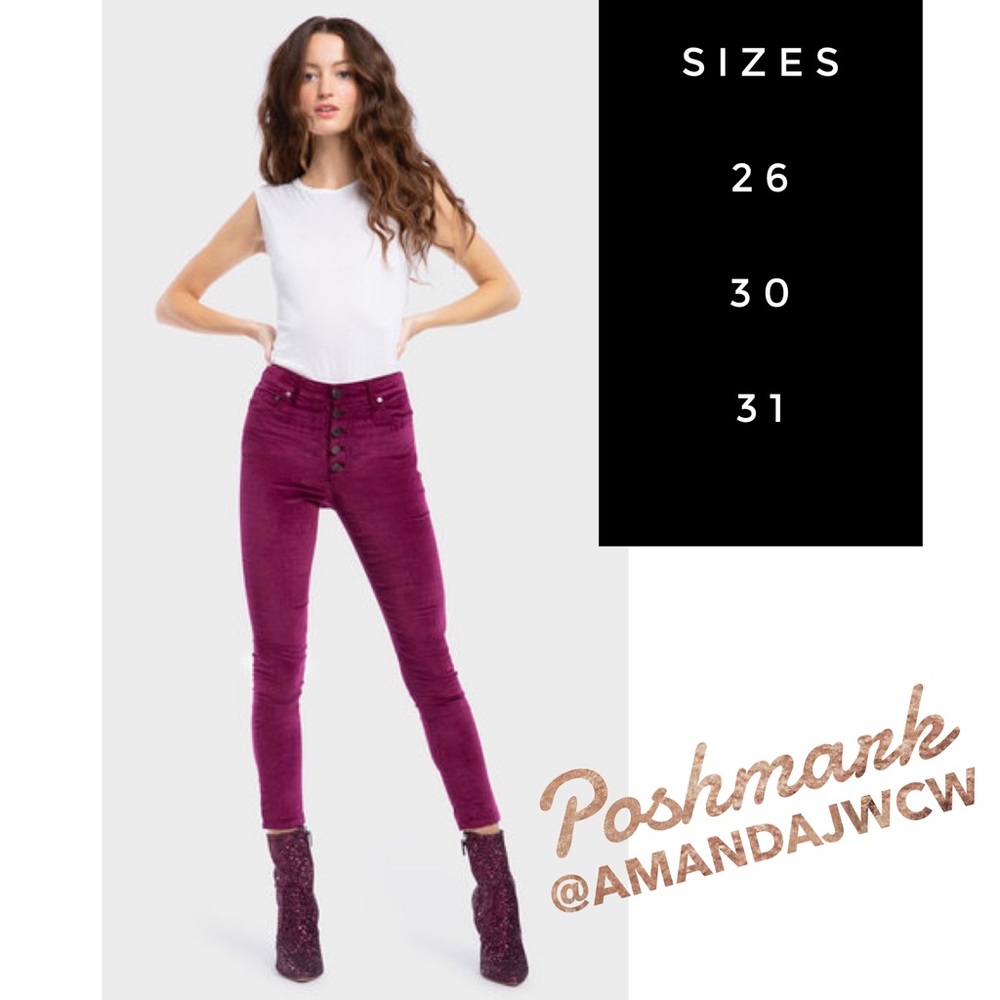 Brand New Designer Alice + Olivia Velvet Skinny Jeans NWT- SOLD OUT EVERYWHERE